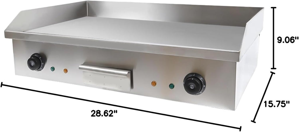 Electric Griddle, Electric Flat Top Griddle Non-Stick Teppanyaki Grill For Stir-Fry Omelets Pizza Pancakes Bacon, Adjustable Thermostatic Control 110V 4400W 29'