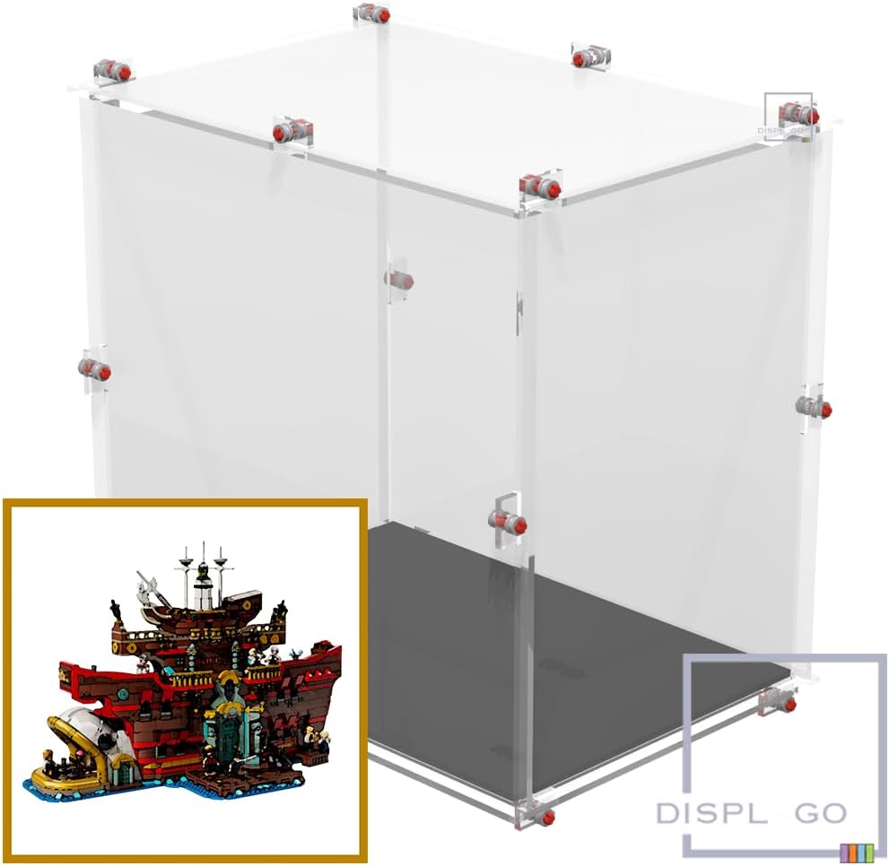 Display Case for LEGO® 75640 One Piece 'The Baratie' Floating Restaurant (Black acrylic base)