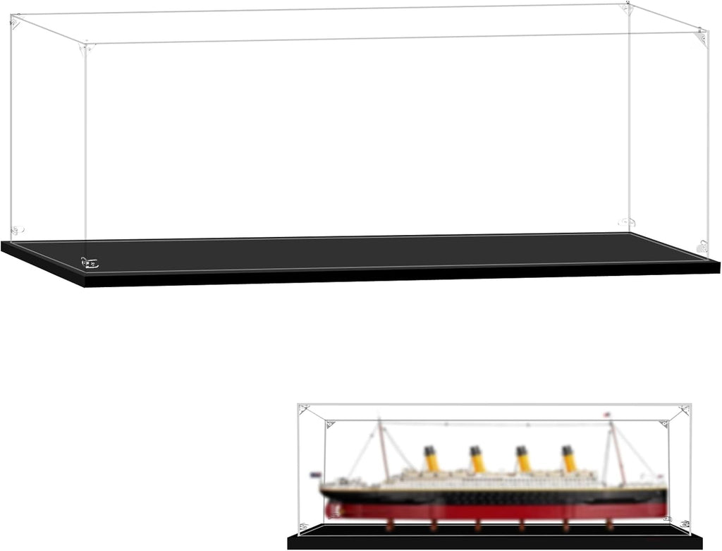 Display Case for Lego 10294 Titanic, 55.11x7.87x19.68inch (140x20x50cm), Protect Your Collectibles from Dust with a Clear Showcase