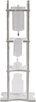 Ice Drip Coffee Maker, 2.5L Iced Coffee Maker Drip Tea Maker Tower Wooden Stand Glass Dripper Machine Cold Brew for Making Delicious Cold, Extracted Coffee at Home, Coffee Shops
