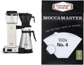Technivorm Moccamaster 79318 KBGT 10-Cup Coffee Maker and #4 White Paper Filters Bundle