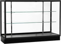 48'D * 20'W * 38'H - Retail Full Vision Showcase - Glass Display Cabinet with Black Aluminum Frame and led Lights
