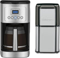Cuisinart Coffee Maker, 14-Cup Glass Carafe, Fully Automatic for Brew Strength Control & 1-4 Cup Setting, Stainless Steel, DCC-3200P1 & DCG-12BC Grind Central Coffee Grinder, Blade, Silver