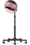 TASALON Ionic Hooded Hair Dryer, 1875W Professional Standing Hair Dryer Bonnet with 3 Temperature Settings, Height Adjustable Rolling Hair Dryer on Wheels, Sit Under Hair Dryer for Home & Salon, Pink