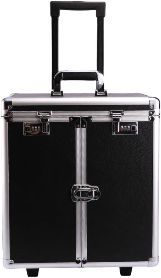 Rolling Jewelry Trolley Case with Drawers Sturdy Cases for Travel and Vendor Showes Jewels Sets Display Organizer (Black 2)