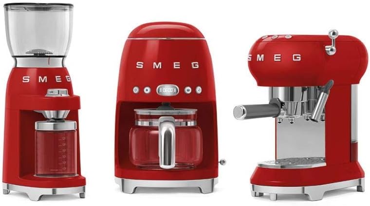 Smeg 50's Retro Style Aesthetic Coffee Grinder, CGF01 (Red)