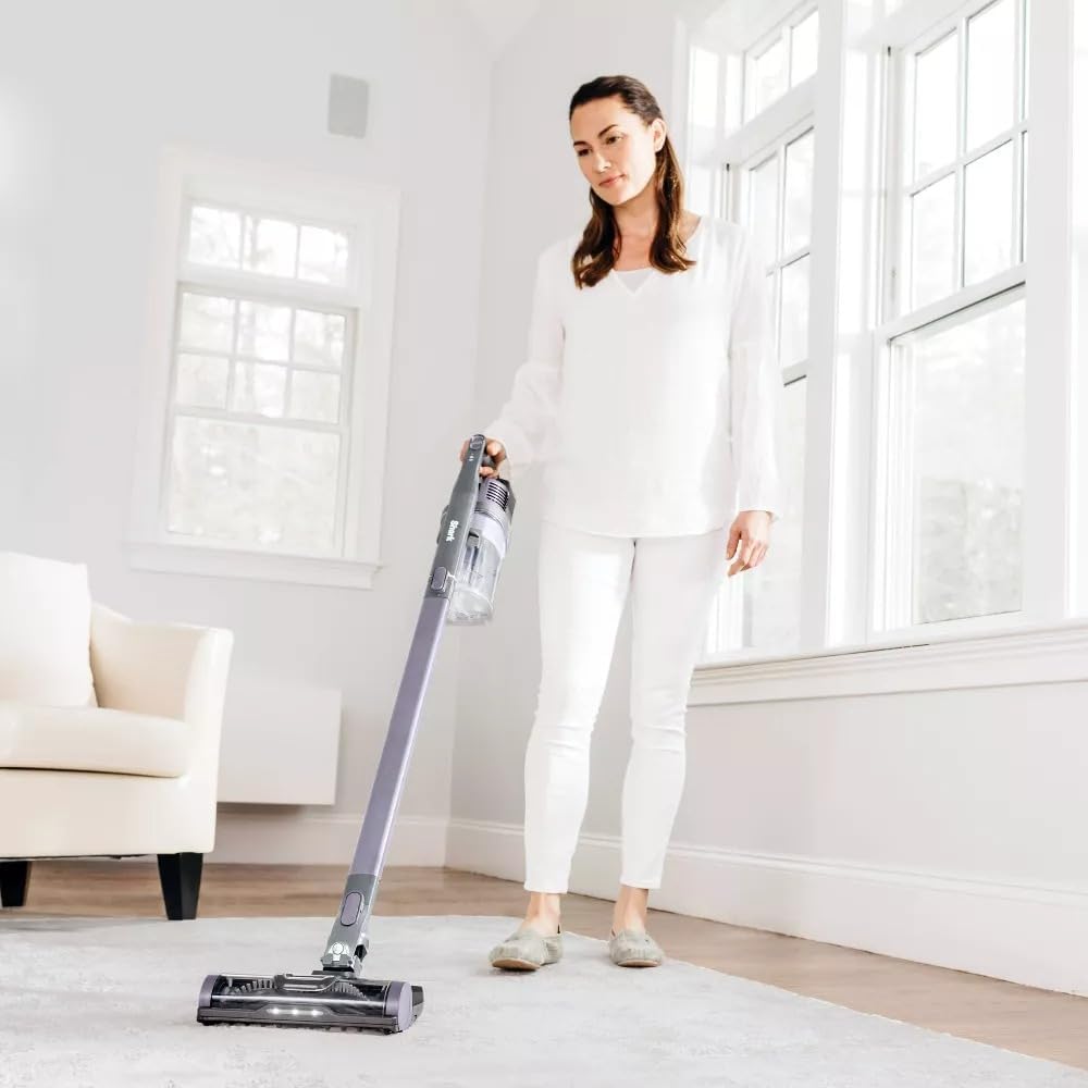 Shark IX141H Pet Cordless Stick Vacuum with Anti-Allergen Complete Seal, XL Dust Cup, LED Headlights, Removable Handheld, 40min Runtime, Grey/Purple, 7.5 lbs (Renewed)