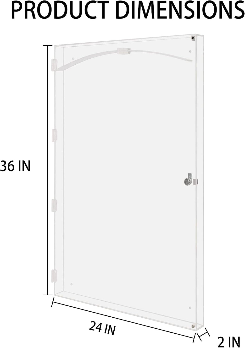 XL Large Football/Hockey Jersey Display Case Military Uniform Display Frame Police Uniform Motorcycle Jacket Shadow Box, 98% UV Protection (All Clear Acrylic Frame)