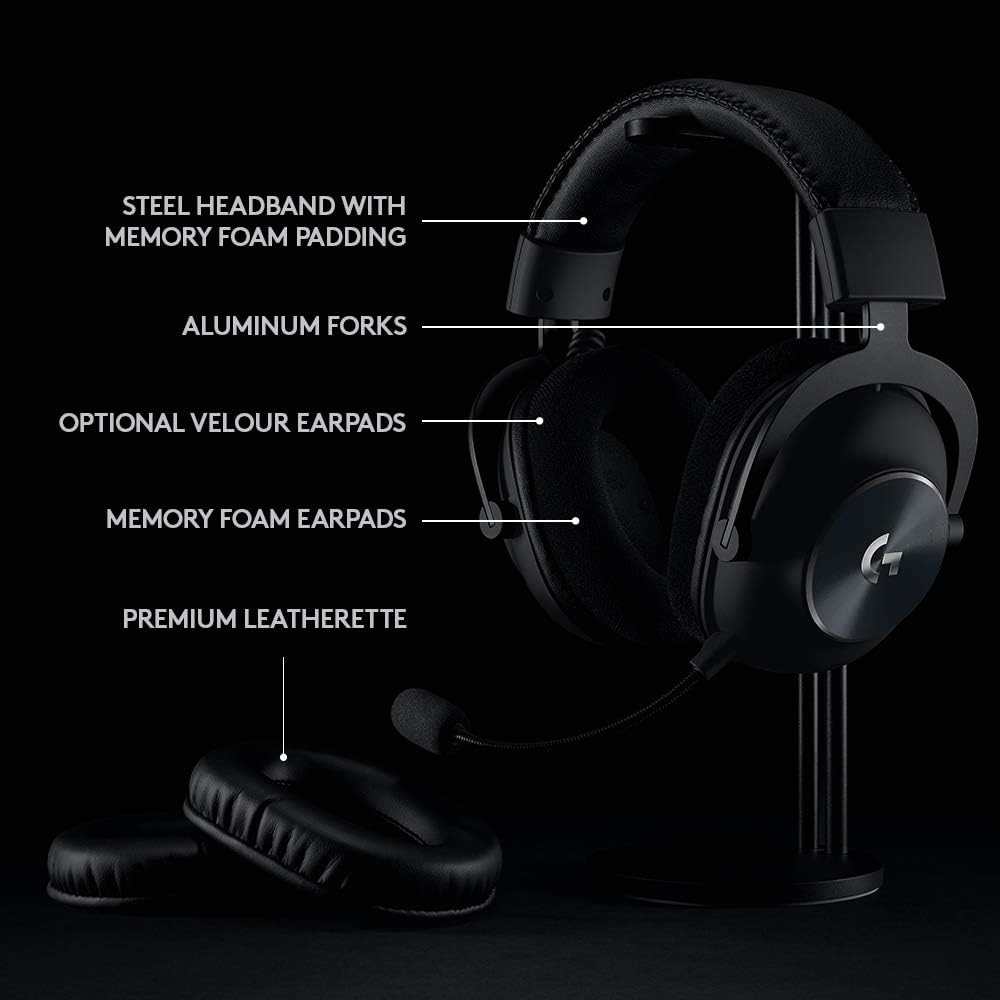 Logitech G PRO X Wireless Lightspeed Gaming Headset with Blue VO!CE Mic Filter Tech, 50 mm PRO-G Drivers, and DTS Headphone:X 2.0 Surround Sound, 20+ Hour Battery Life - Black