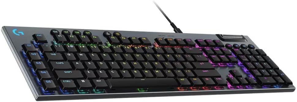 Logitech G915 X Low-Profile Wired Mechanical Gaming Keyboard, Double-Shot PBT Keycaps, Fully Programmable Keys, RGB Lighting, Aluminum Finish, GL Red Linear Switches - PC/Mac