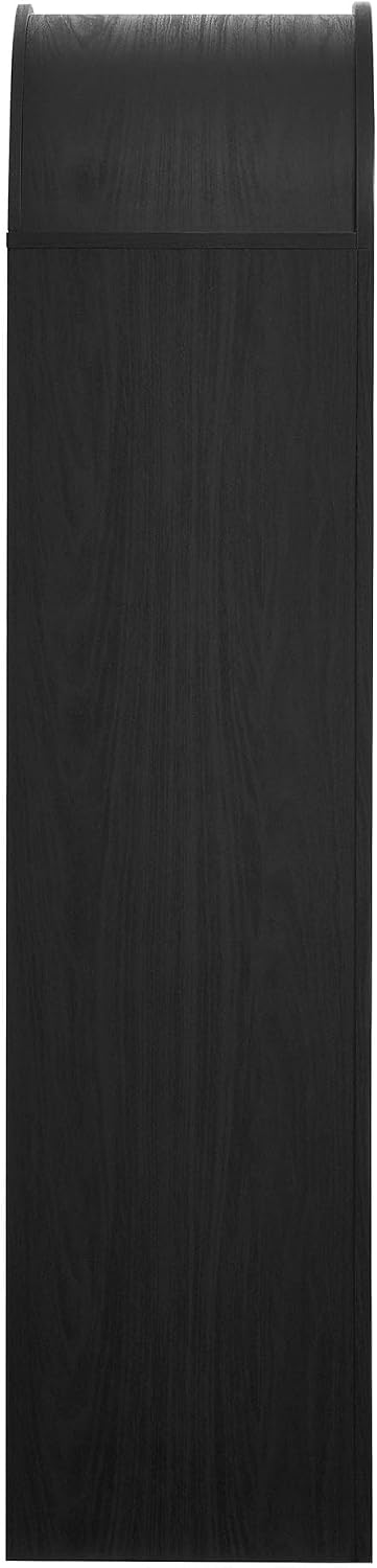 Modway Evie Modern Arched Narrow Bookcase in Black - 71 Inch Open Shelf Display Cabinet - Stylish 5-Tier Bookshelf for Living Room, Dining Room, or Home Office