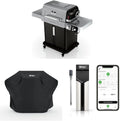 Ninja FlexFlame, Starter Bundle, Electric & Propane Grill 5-in-1 Cooking System, Includes FlexFlame Premium Grill Cover and ProChef Wireless Probe for Indoor & Outdoor Cooking, US Only