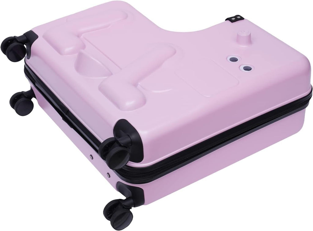 DNYSYSJ 24 Inch Children's Ride-On Suitcase, Trolley with Universal Wheel, Waterproof Unisex Boys Girls Travel Case with Lock, Rideable Luggage, ABS+PC, Aged 6-12 Years Old