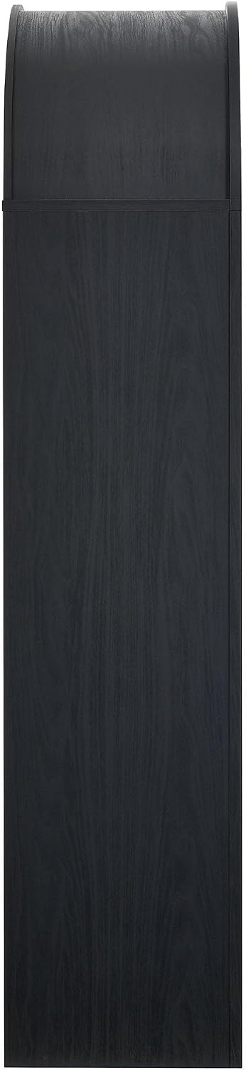 Modway Evie Modern Arched Wide Bookcase in Black - 76 Inch Open Shelf Display Cabinet - Stylish 5-Tier Bookshelf for Living Room, Dining Room, or Home Office
