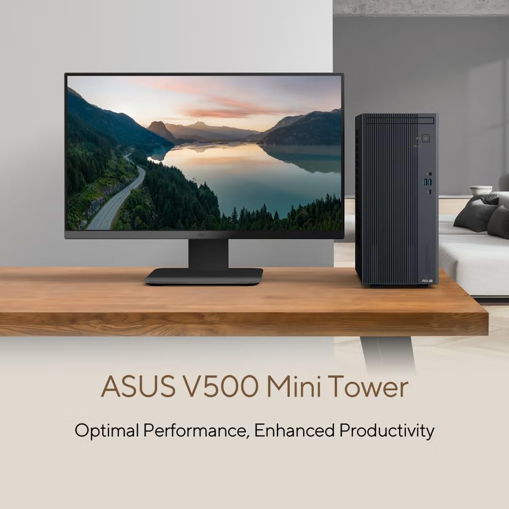 ASUS V500 Home & Business Desktop Computer Intel Core i7 (24 MB Cache, Up to 4.9GHz), 32GB RAM, 2TB PCIe SSD, WiFi 6, Display Port, HDMI, Keyboard & Mouse, 2-Monitor Support 4K, Windows 11