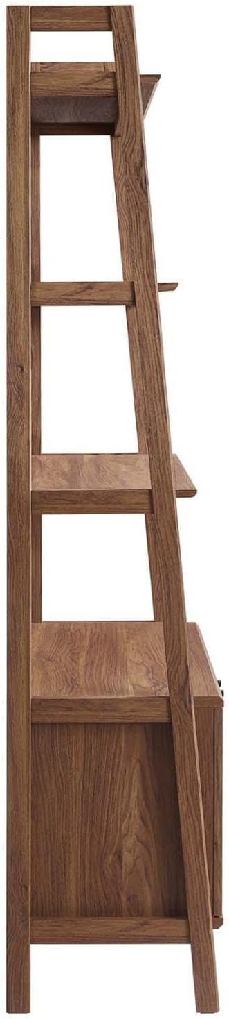 Modway 33' Bookshelf Display Case in Walnut