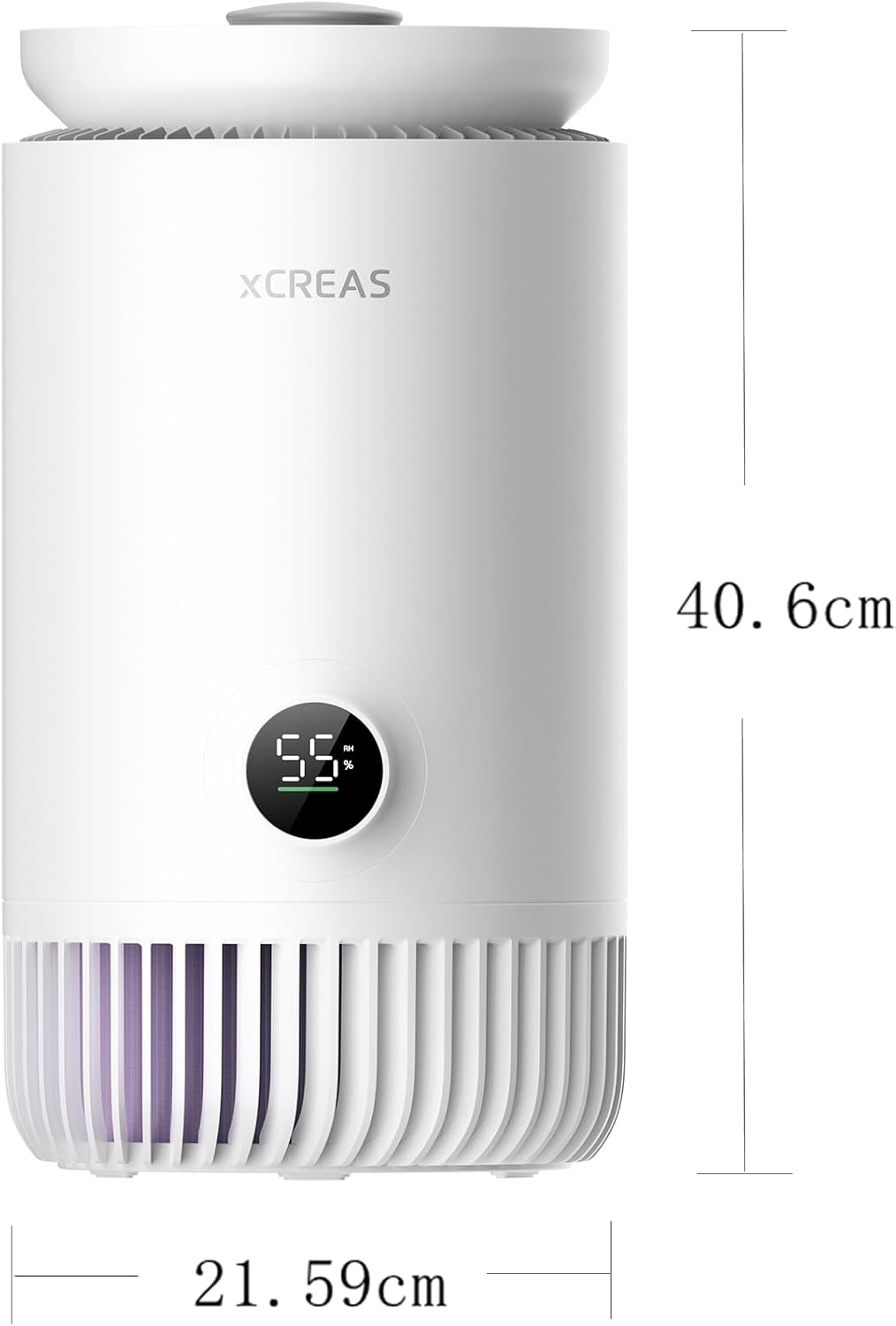 Humidifier and Air Purifier in One, Evaporative No-Mist HEPA Air Purifier & Humidifier Combo for Bedroom, 0.8-Gal Top-Fill Water Tank, Ultra-Quiet 23dB