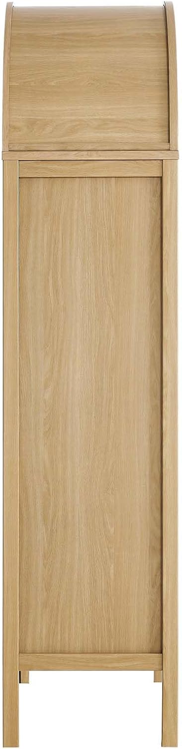 Modway EEI-6638-OAK Tessa Tall Arched Storage Display Cabinet, Oak