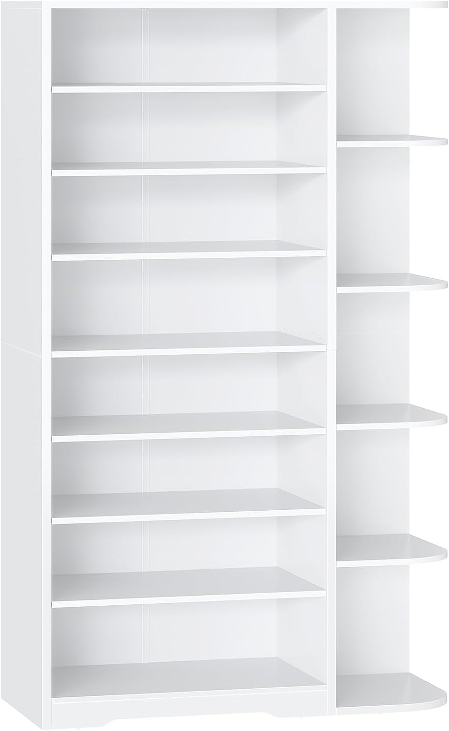 YATINEY Tall Shoe Rack, Multifunctional Shoe Cabinet with Open Storage, Entryway Shoe Organizer for Closet, 9-Tier Wooden Shoe Storage Closet with Adjustable Shelves, White SC22WT