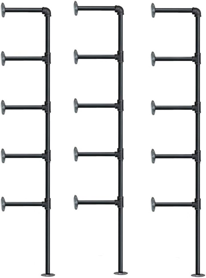 Industrial Retro Wall Mount Iron Pipe Shelf,DIY Open Bookshelf,Hung Bracket,Home Improvement Kitchen Shelves,Tool Utility Shelves, Office,Ceiling Mount Shelf