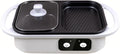 Electric Hot Pot Barbecue Pot, Shabu Pot BBQ Contact Grills with Dual Disc Design, Food Barbecue Grill Skillets for Family Gatherings, Double Temperature Control 1300W,white