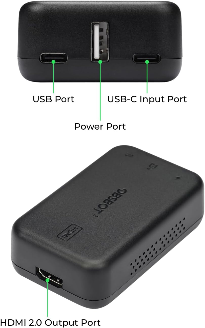 OBSBOT UVC to HDMI Adapter 2.0, for Tiny 2, Tiny 4K/1080P, Meet 4K/1080P, UVC Webcams