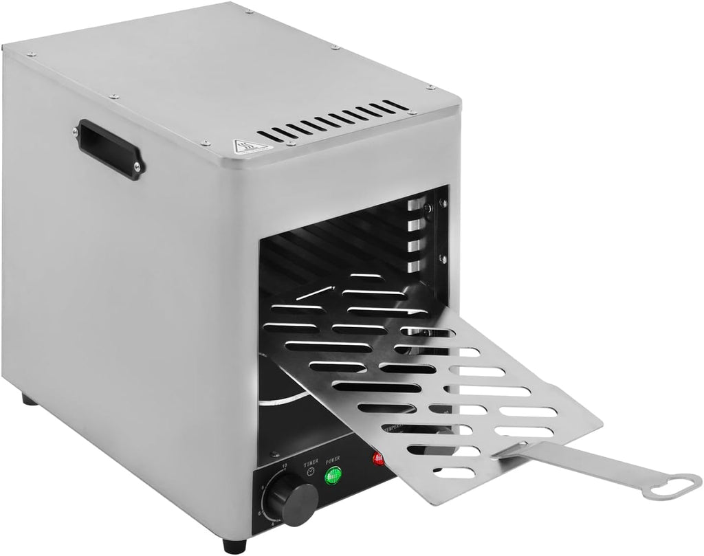 Electric Steak Broiler, 1700W Countertop Oven with Grill & Tray, Time Temperature Adjustable Commercial Steak Grill for Chicken, Seafood, Vegetables, Beef, Pork