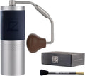 1Zpresso J Manual Coffee Grinder Silver Capacity 35g with Assembly Stainless Steel Conical Burr - Numercial Internal Adjustable Setting