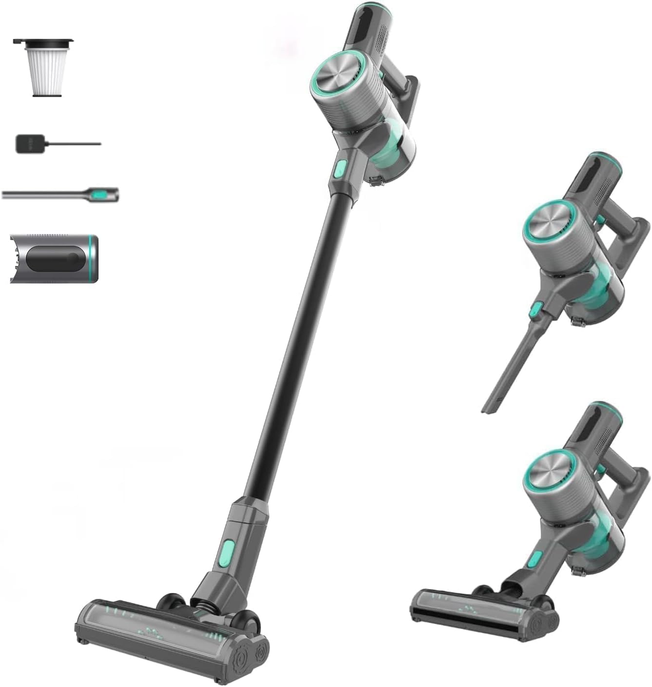Wyze Cordless Vacuum Cleaner with 20000Pa Powerful Suction, Lightweight Stick with HEPA Filter, 300W Powerful Brushless Motor, 40mins Runtime in Eco Mode, for Home Hard Floor Carpet Pet Hair