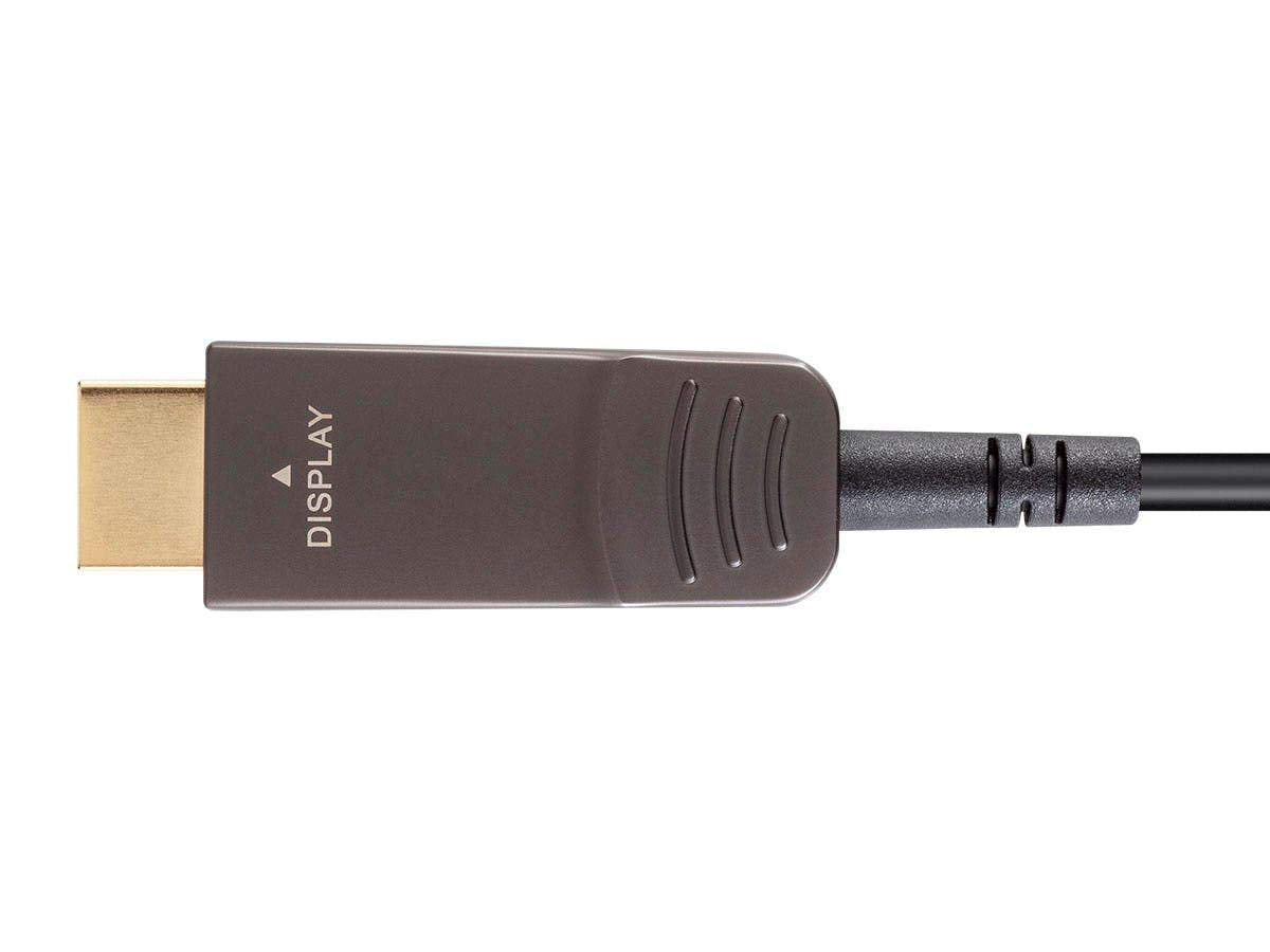 Monoprice DisplayPort 1.2a to HDTV Cable - 4K@60Hz, AOC, 21.6 Gbps, Ultra Slim Design, Dynamic HDR, Lightweight Construction, 100 Feet, Black - SlimRun AV Series