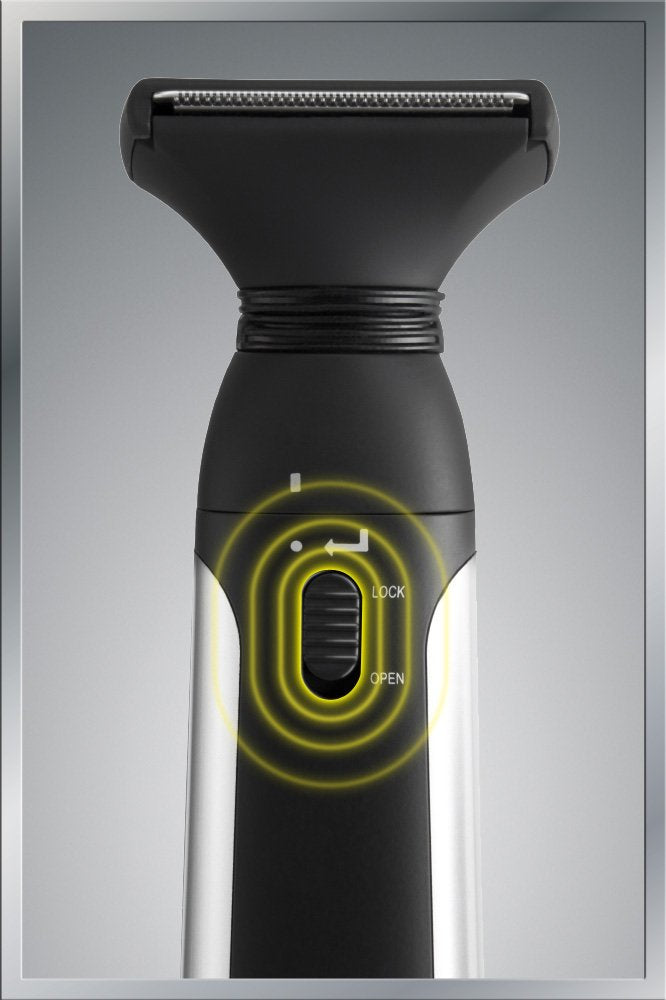 MANGROOMER Ultimate Pro Back Shaver with 2 Shock Absorber Flex Heads, Black and Red, 1 Count