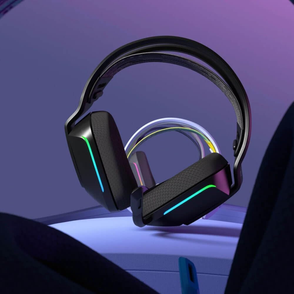 Logitech G733 Lightspeed Wireless Gaming Headset, Suspension Headband, Lightsync RGB, Blue VO!CE Mic, PRO-G Audio – Black, Gaming Headset Wireless, PC, PS5, PS4, Switch Compatible