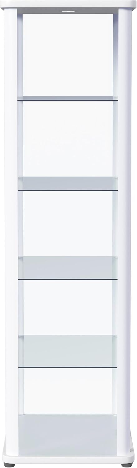 Coaster Home Furnishings Aero 5-Shelf Display Curio Cabinet with LED Lighting White 950399