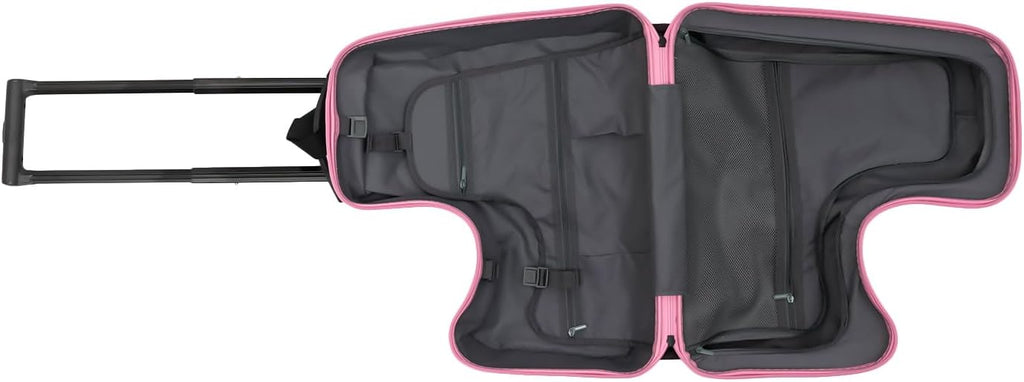 DNYSYSJ 20' Children's Ride On Luggage, Kid's Trolley Suitcase with Universal Wheels and Password Lock, Carry On Luggage Rolling Luggage, Aged 1-6 Years, ABS+PC (Pink, Snail Pattern)