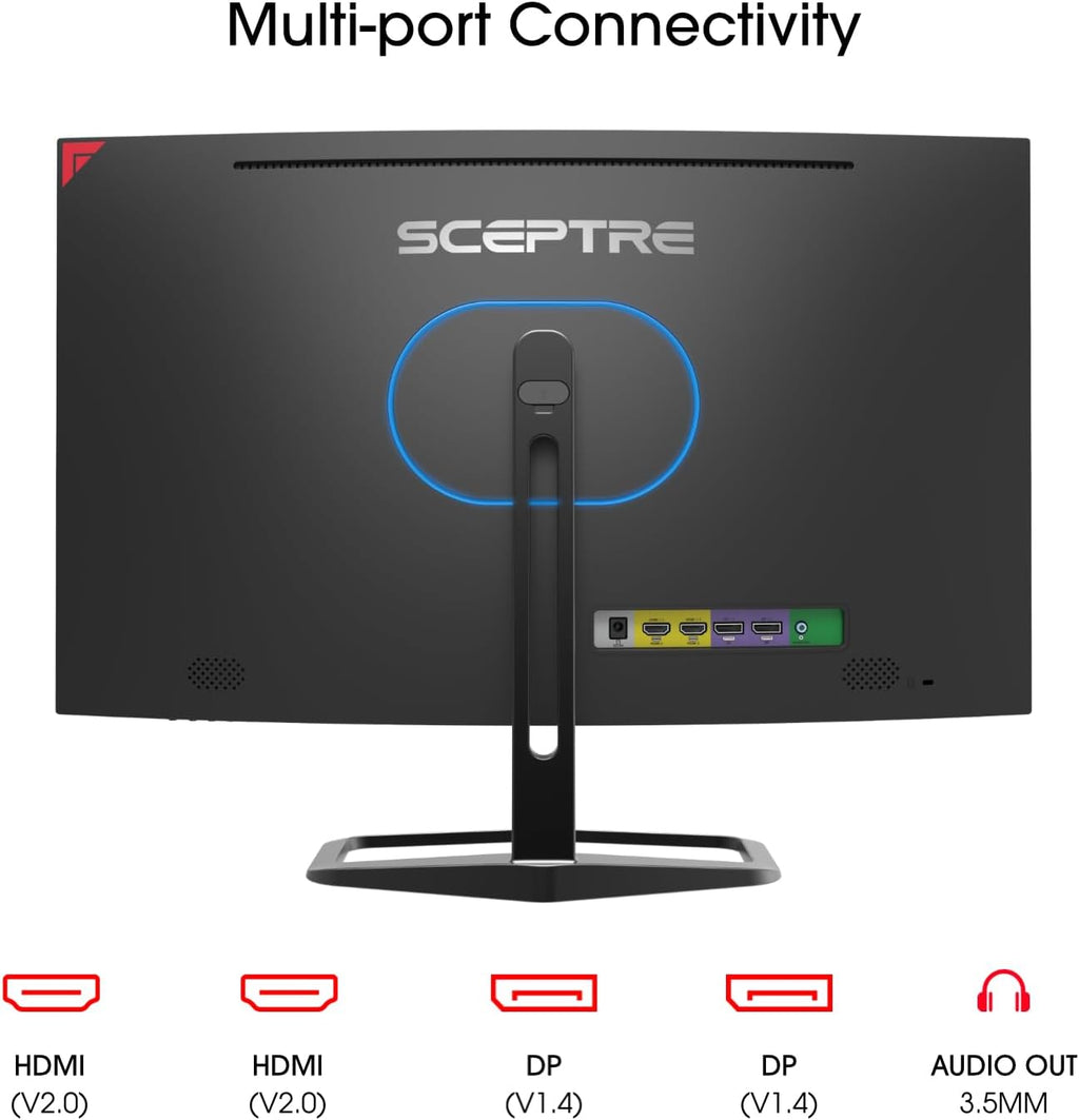 Sceptre 27-Inch Curved Gaming Monitor, FHD 1080p, 240Hz, 1500R, DisplayPort & HDMI x2, Built-in Speakers, Machine Black (C275B-FWT240 Series, 2026)