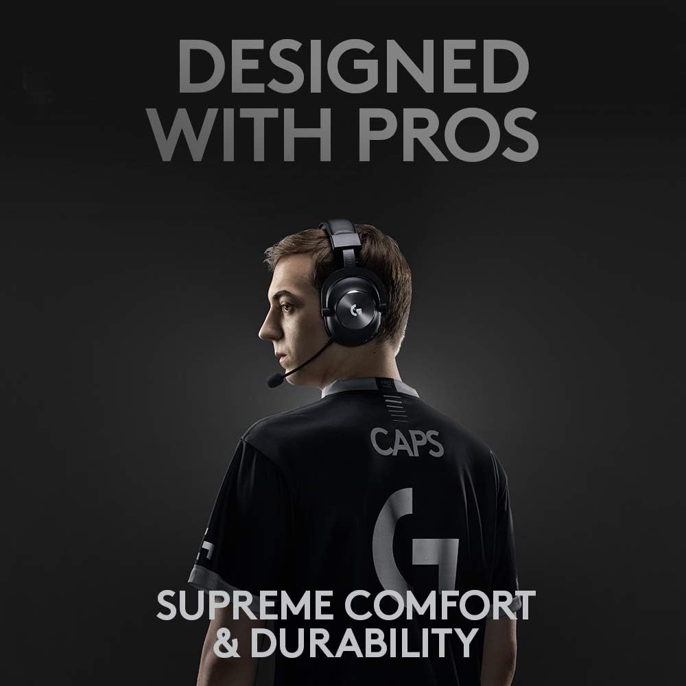 Logitech G PRO X Wireless Lightspeed Gaming Headset with Blue VO!CE Mic Filter Tech, 50 mm PRO-G Drivers, and DTS Headphone:X 2.0 Surround Sound, 20+ Hour Battery Life - Black