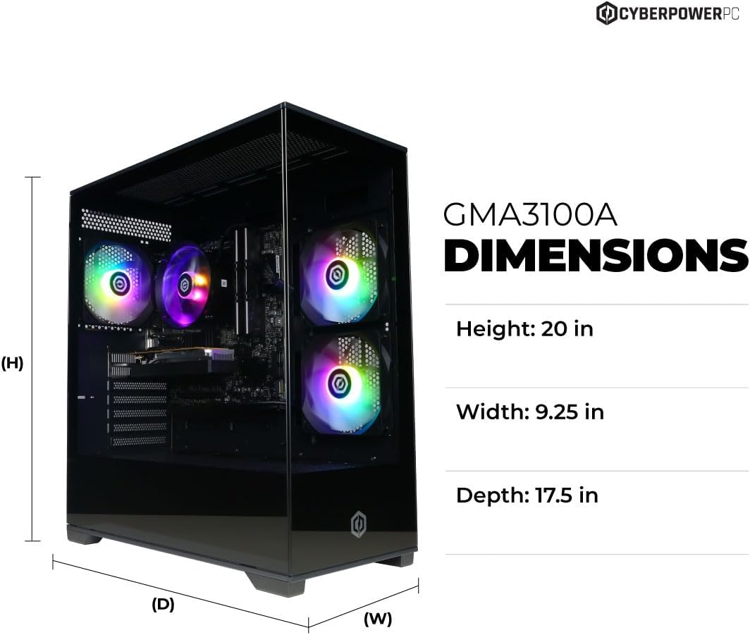 CYBERPOWERPC Gamer Master Gaming PC, AMD Ryzen 5 5500 3.6GHz, Radeon RX 6400 4GB, 16GB DDR4, 500GB PCIe Gen4 SSD, WiFi Ready & Windows 11 Home (GMA3100A)