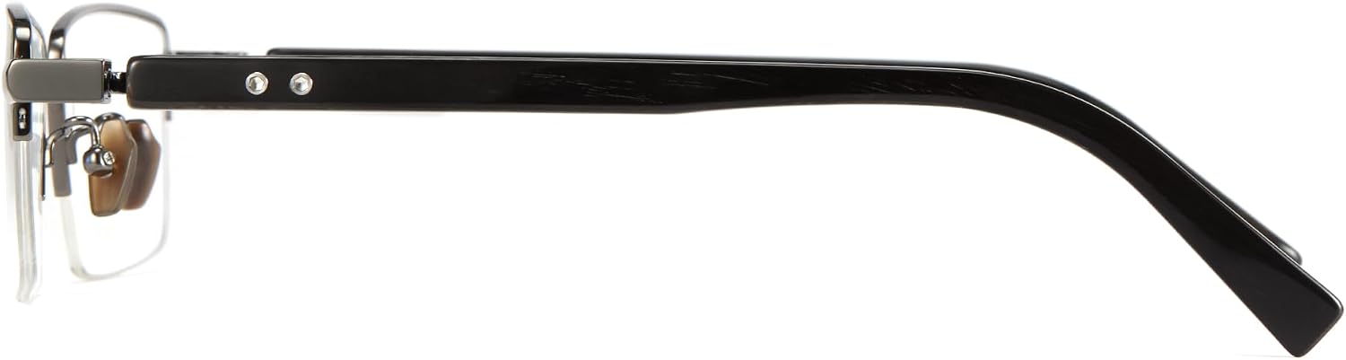Cyxus 100% Really Buffalo Horn Glasses Pure Titanium for Men Rimless Square Glasses 8135 Space Silver