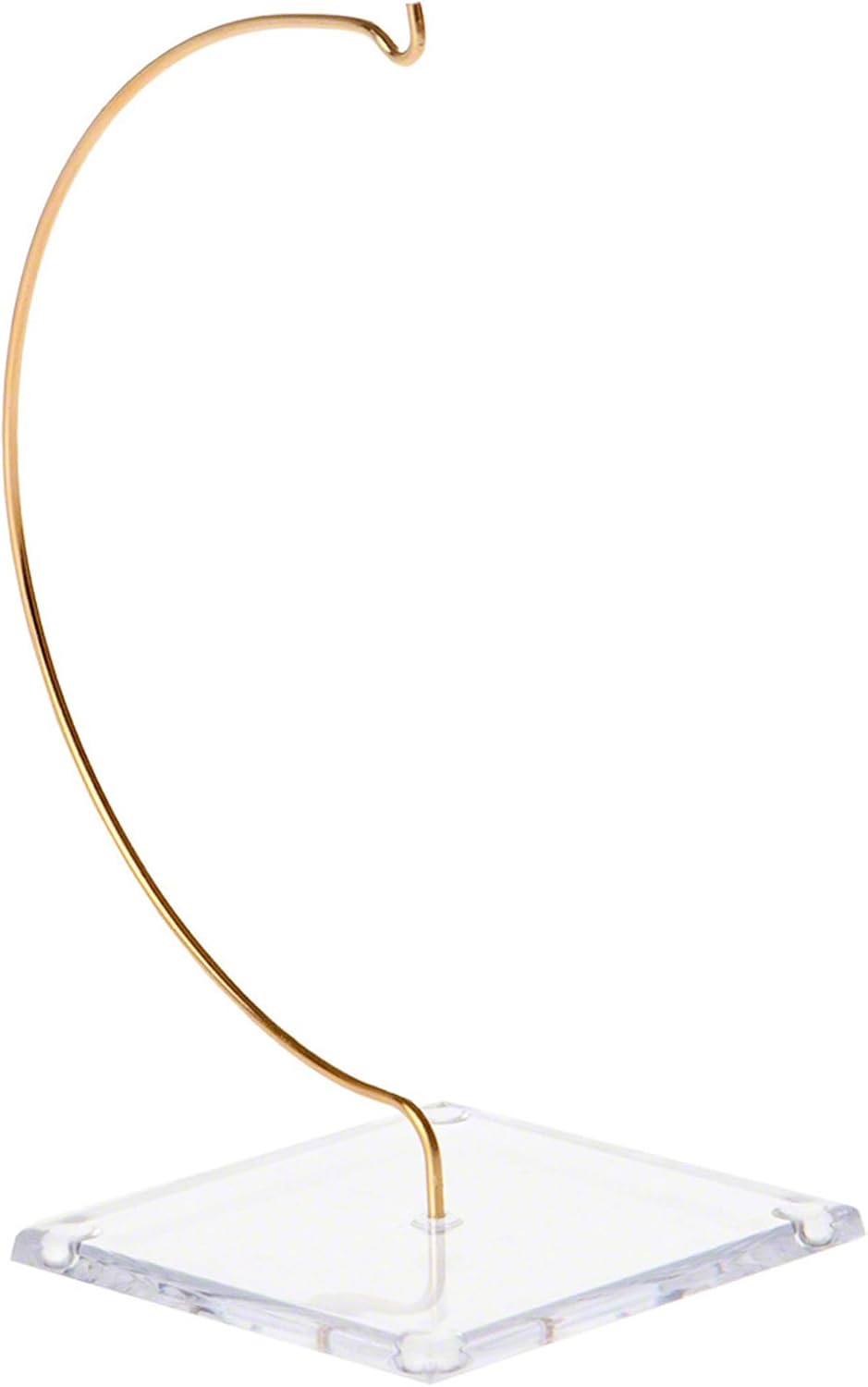 Plymor Wire Ornament Hanger Display with 3.25' Clear Acrylic Thin Square Base, 6' H (12 Pack)