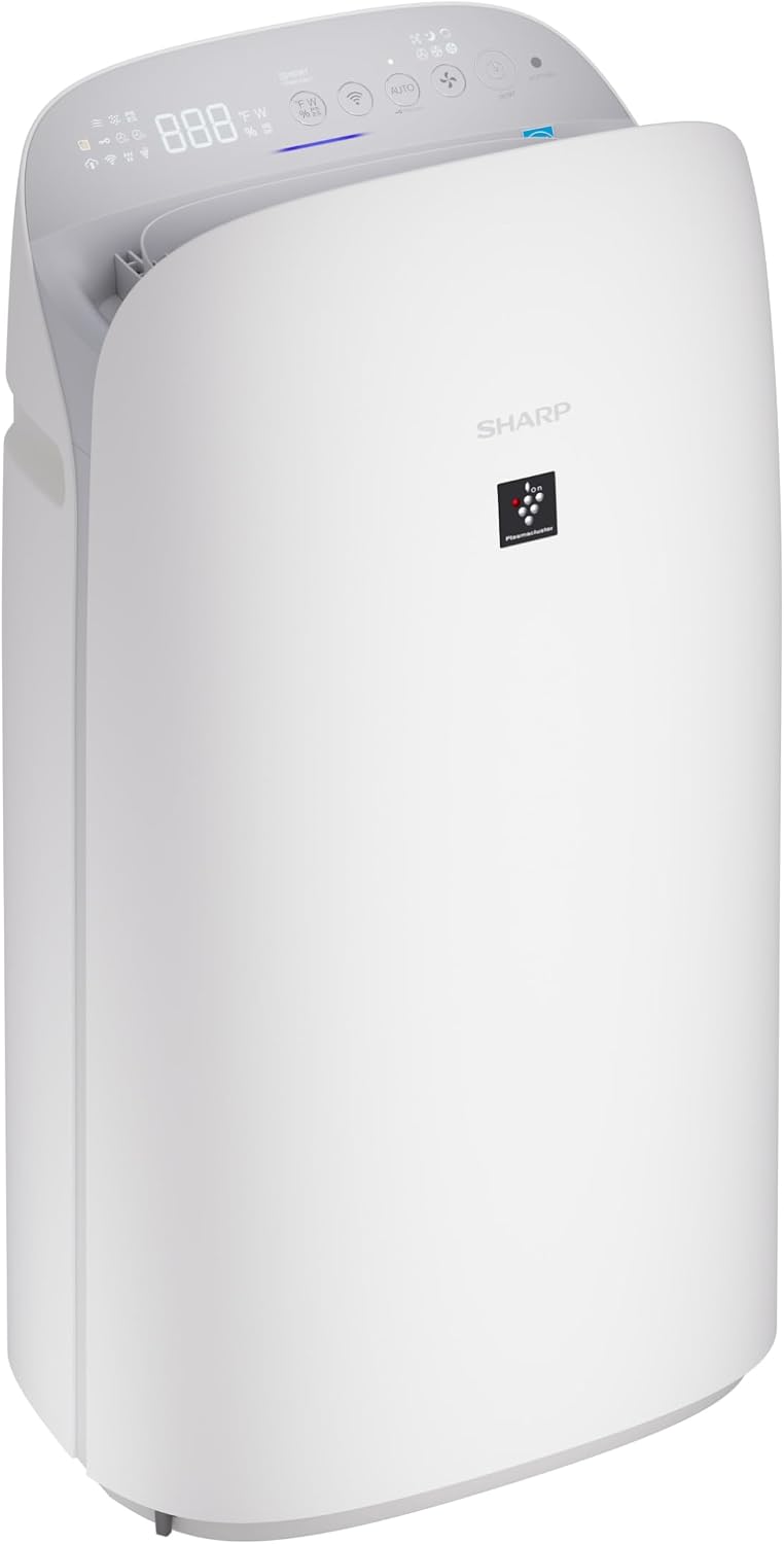 SHARP Smart Air Purifier with Humidifier Combo – Covers up to 2,603 sqft in one hour, Compatible w/Alexa & Google Asst. True HEPA Filter, for XL Rooms, Living Room, Dining Room - KCP110UW