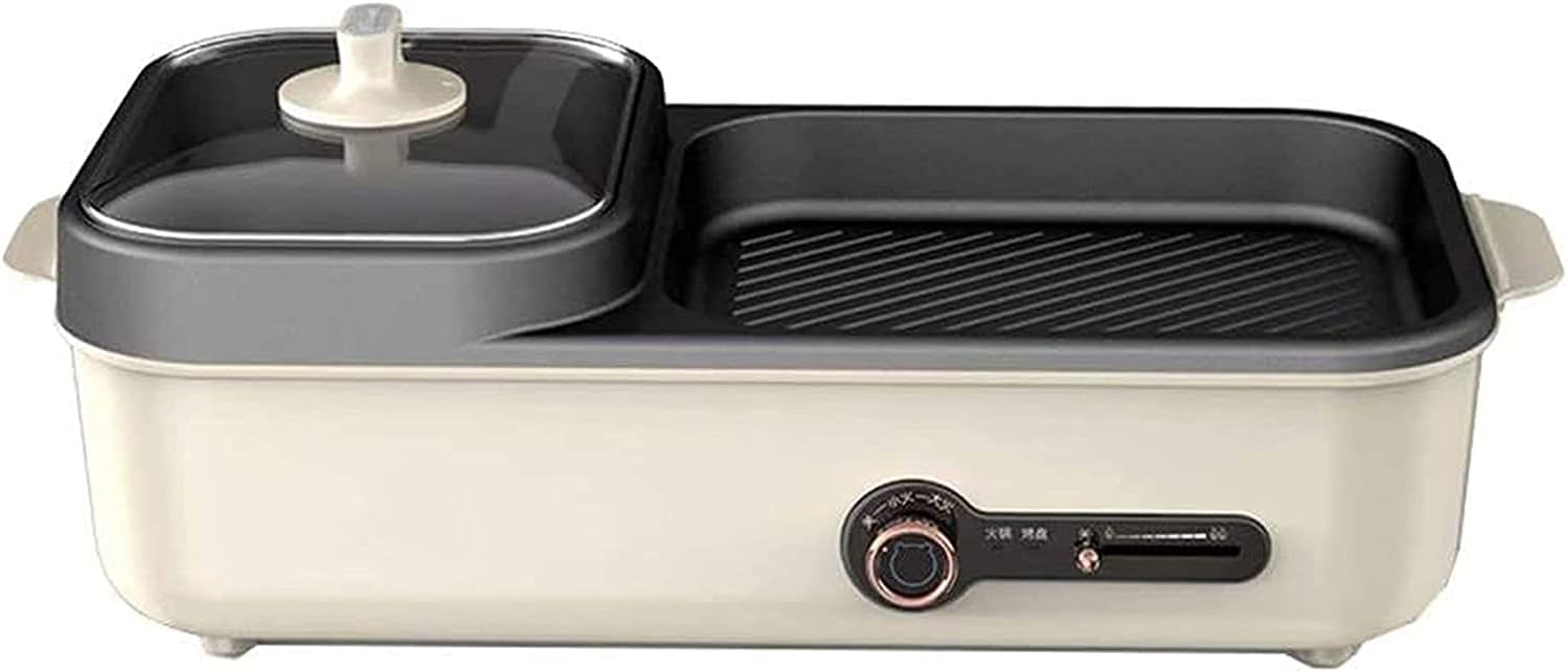 BBQ Hotpot Electric Grill Indoor Hot Pot Multifunctional, Indoor Teppanyaki Grill/Shabu Shabu Pot for 2-6 People, 220V