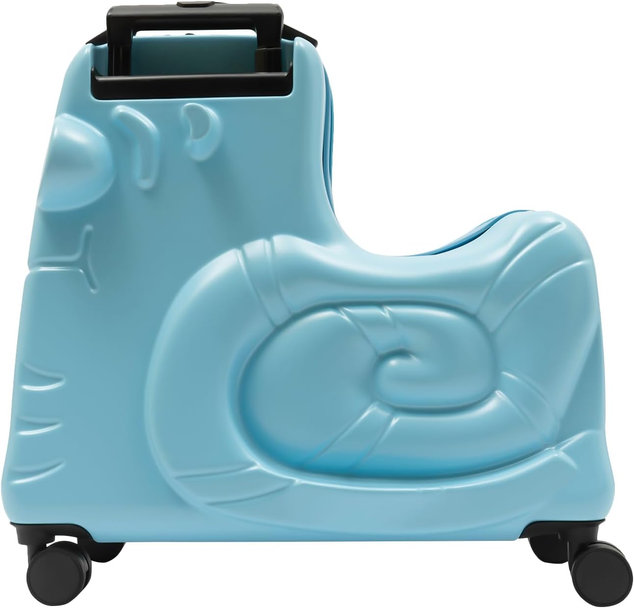 DNYSYSJ Children's Ride On Luggage, 20' Kid's Trolley Suitcase with Universal Wheels and Password Lock, Carry On Luggage Rolling Luggage, Aged 1-6 Years, ABS+PC (Blue, Snail Pattern)