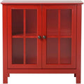 OS Home and Office Furniture 31.5' Wood Accent Display Cabinet in Red