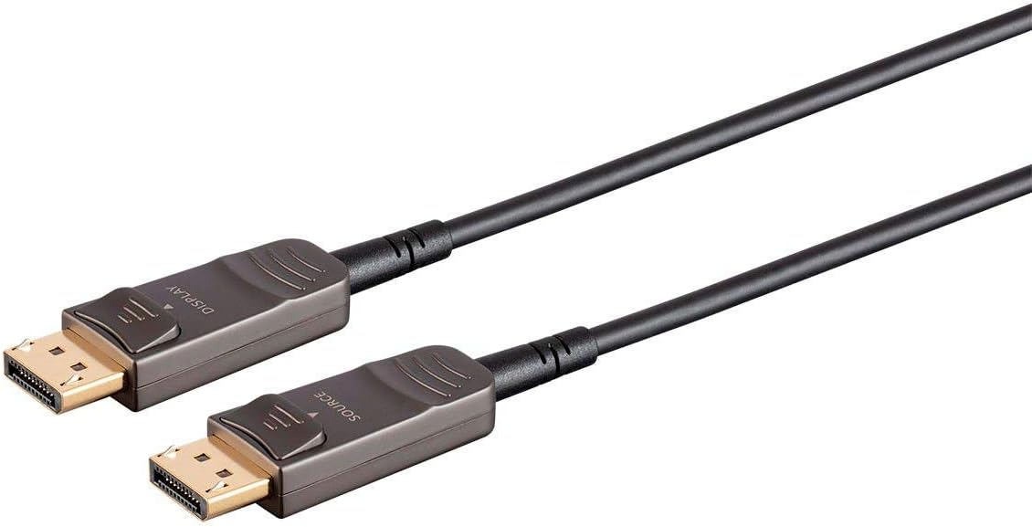 Monoprice 8K DisplayPort 1.3 Cable - 8K@30Hz, 5K@60Hz, 4K@120Hz Resolution, 32.4Gbps Bandwidth, HDR Support, AMD FreeSync 2.0, Fiber Optic, AOC, 20 Feet - SlimRun AV Series
