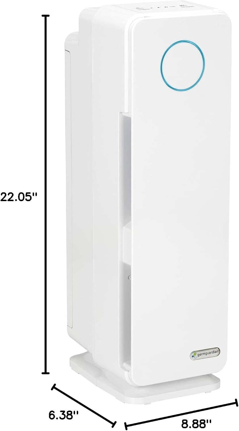 GermGuardian Air Purifier for Homes with Pets, H13 Pet HEPA Filter, Removes Pet Dander, Dust, Allergens, Smoke, Pollen, Odors, Mold, UV-C Light Helps Reduce Germs, 22 Inch, White, AC4300WPT