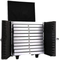 Rolling Jewelry Trolley Case with Drawers Sturdy Cases for Travel and Vendor Showes Jewels Sets Display Organizer (Black 2)