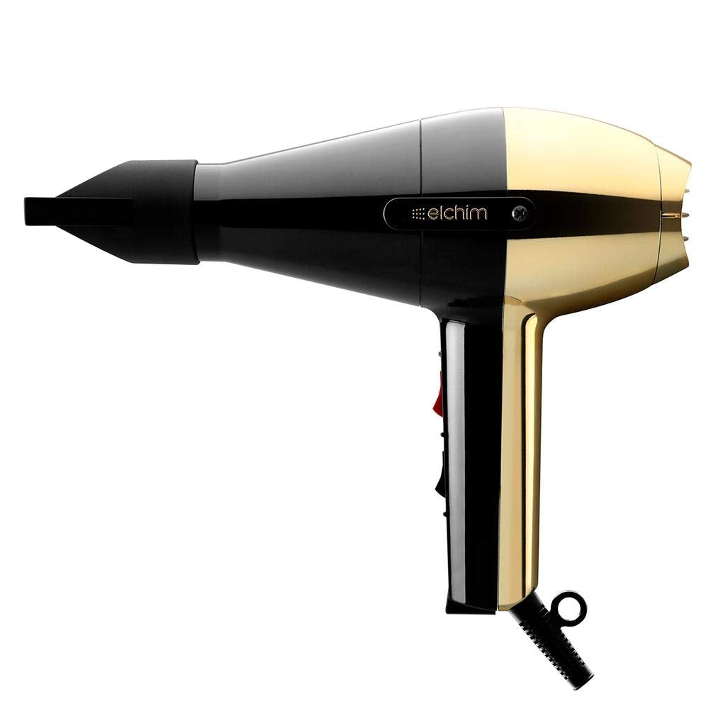 Elchim - Classic 2001 High Pressure Professional Hair Dryer with Long-Life Motor and High Compression Technology - Gold & Black, 1875 Watts