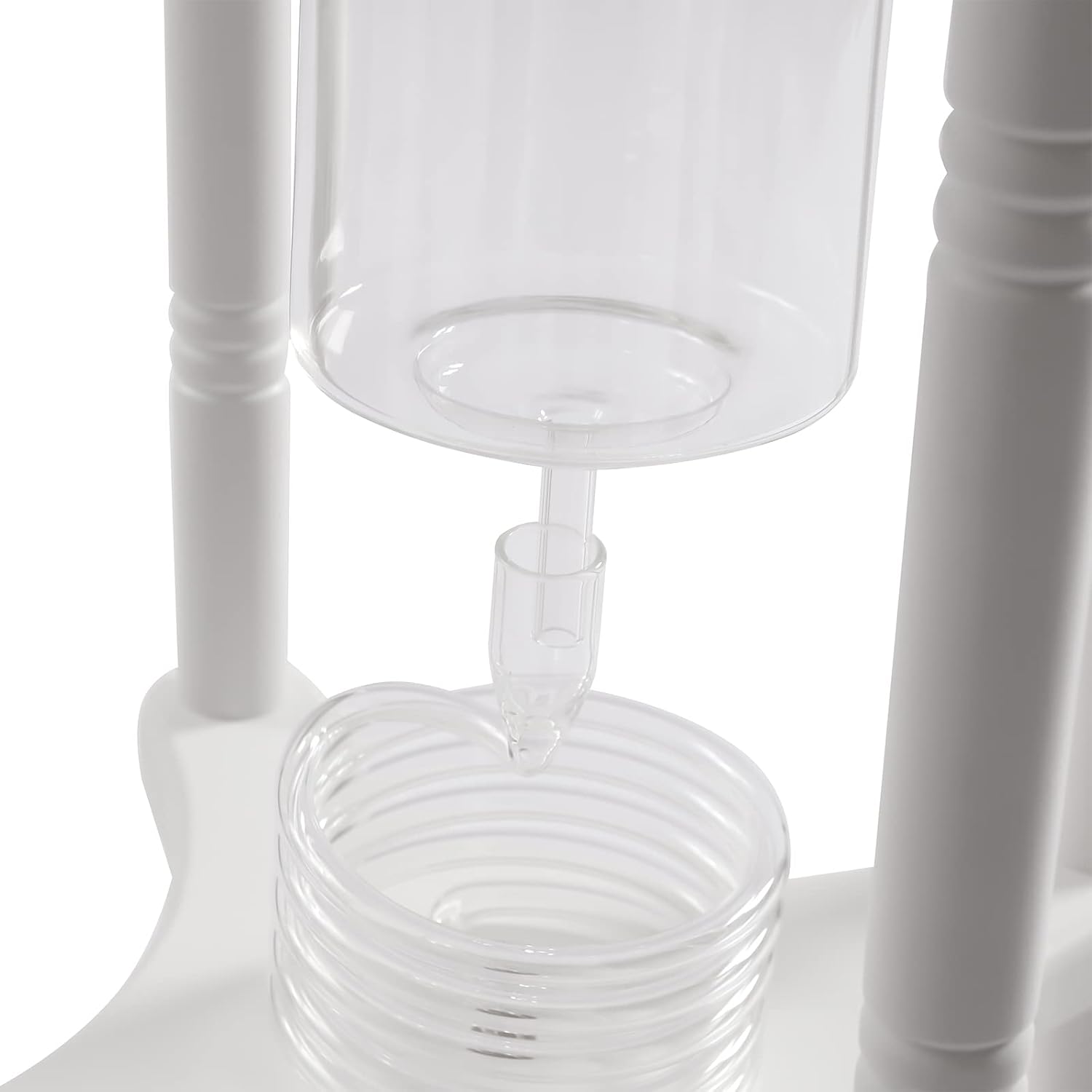 Ice Drip Coffee Maker, 2.5L Iced Coffee Maker Drip Tea Maker Tower Wooden Stand Glass Dripper Machine Cold Brew for Making Delicious Cold, Extracted Coffee at Home, Coffee Shops