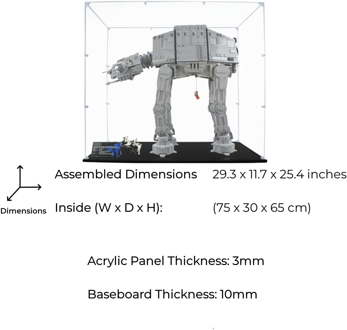 Acrylic Display Case Compatible for LEGO AT-AT #75313, Dustproof Display Case (Case Only) (Lego Sets are NOT Included)