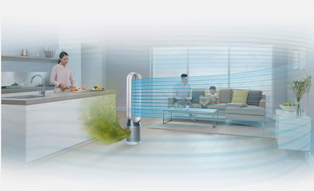 Dyson Pure Cool Purifier Fan TP4A remote controlled purifying fan with HEPA filtration (White and Silver), Standard (Renewed)